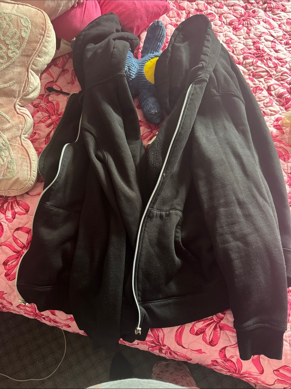 Primark Black Hooded Jacket with Zip - Classic Warm Layer XL - 2 pairs